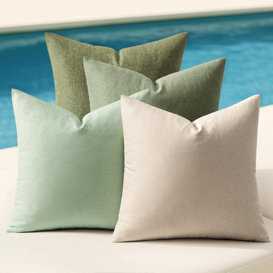 MIULEE light-green outdoor pillow cover with waterproof coating for rain resistance.