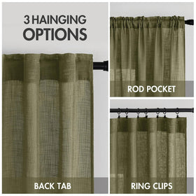 MIULEE semi-sheer linen blend diffuses light while maintaining privacy in living spaces.
