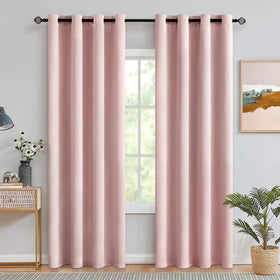 MIULEE light pink curtains with grommet top for smooth opening and privacy.