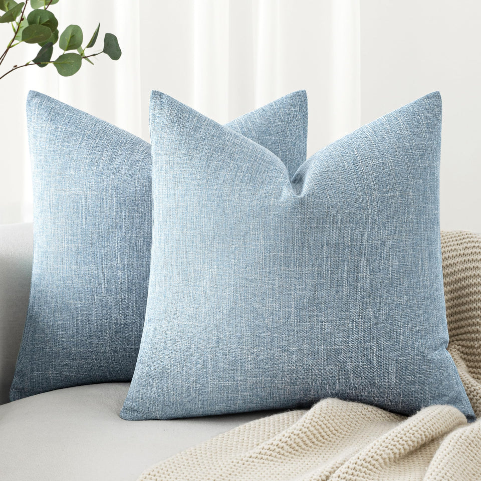 MIULEE linen burlap pillow cover front view showing textured weave for versatile decor