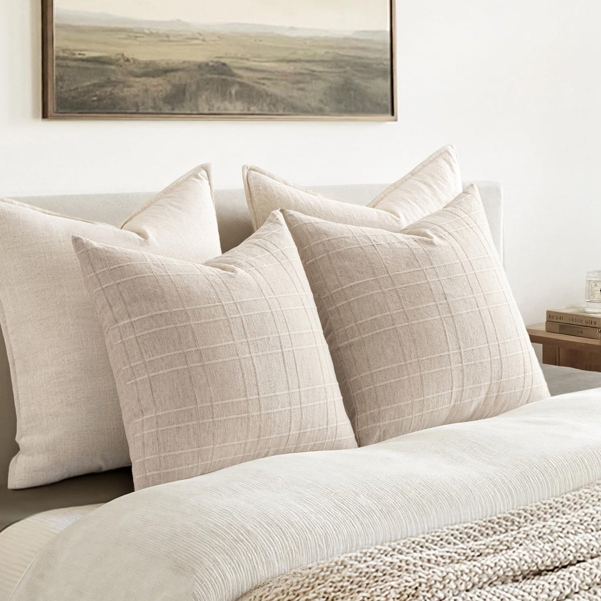 MIULEE linen check pillow cover black creates bold accent for modern interiors