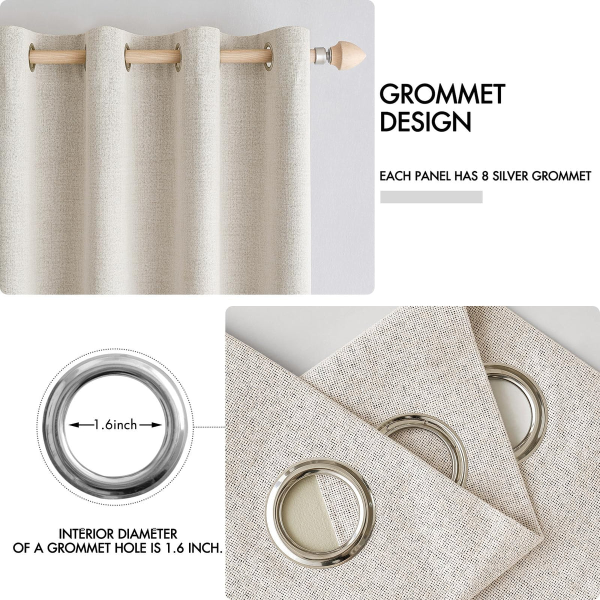 MIULEE linen curtains in a dimmed bedroom creating a cozy atmosphere.