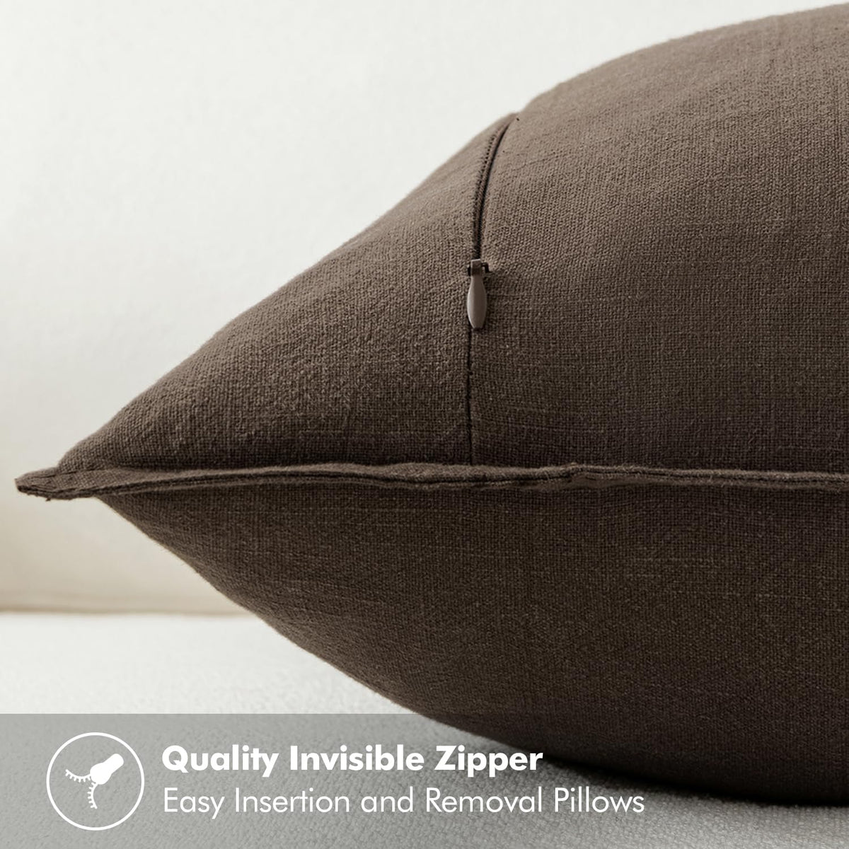 MIULEE linen euro sham 26x26 neutral tone enhances sofa styling and comfort.