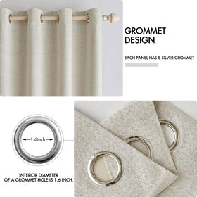 MIULEE cream curtains reduce street noise for a quieter living area.