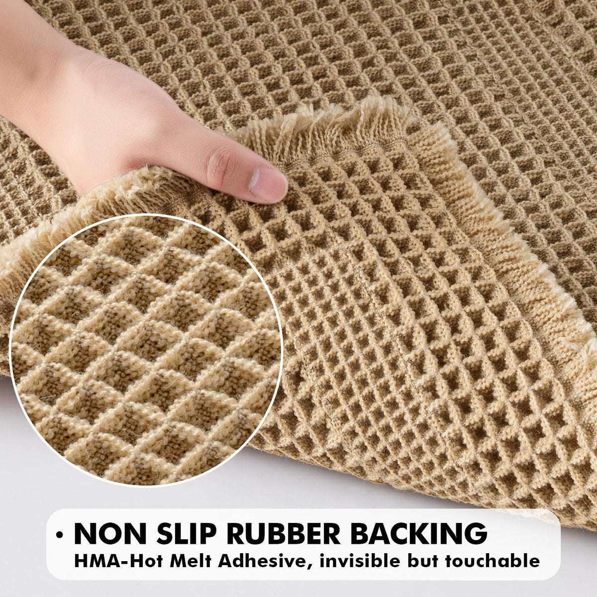 MIULEE looped waffle design close-up showing breathable texture for fast drying.