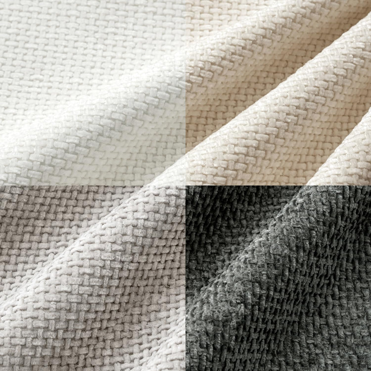 MIULEE four-pack gray chenille pillow covers ideal for coordinated decor