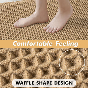 MIULEE machine-washable bath rug, easy care for busy bathrooms.