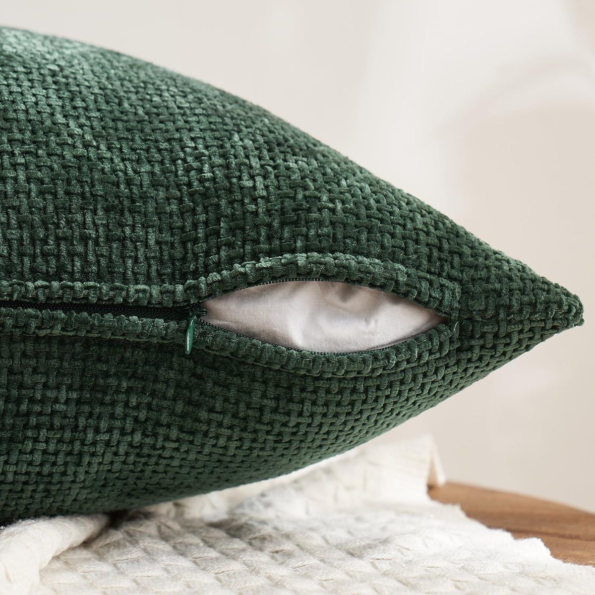 MIULEE gentle-care chenille cover is machine washable for easy upkeep