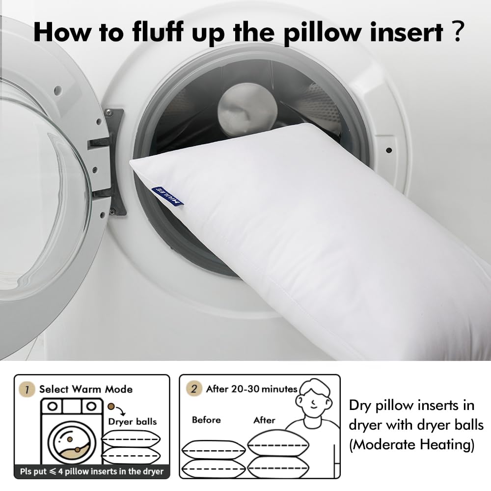 Machine washable MIULEE pillow inserts for easy care and quick refresh.