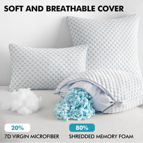 Close-up of memory foam fill showing stable, responsive support.