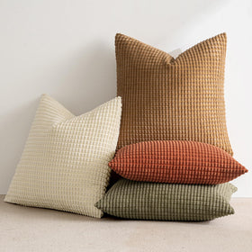 MIULEE Modern Farmhouse pillow covers set on sofa for neutral living room style