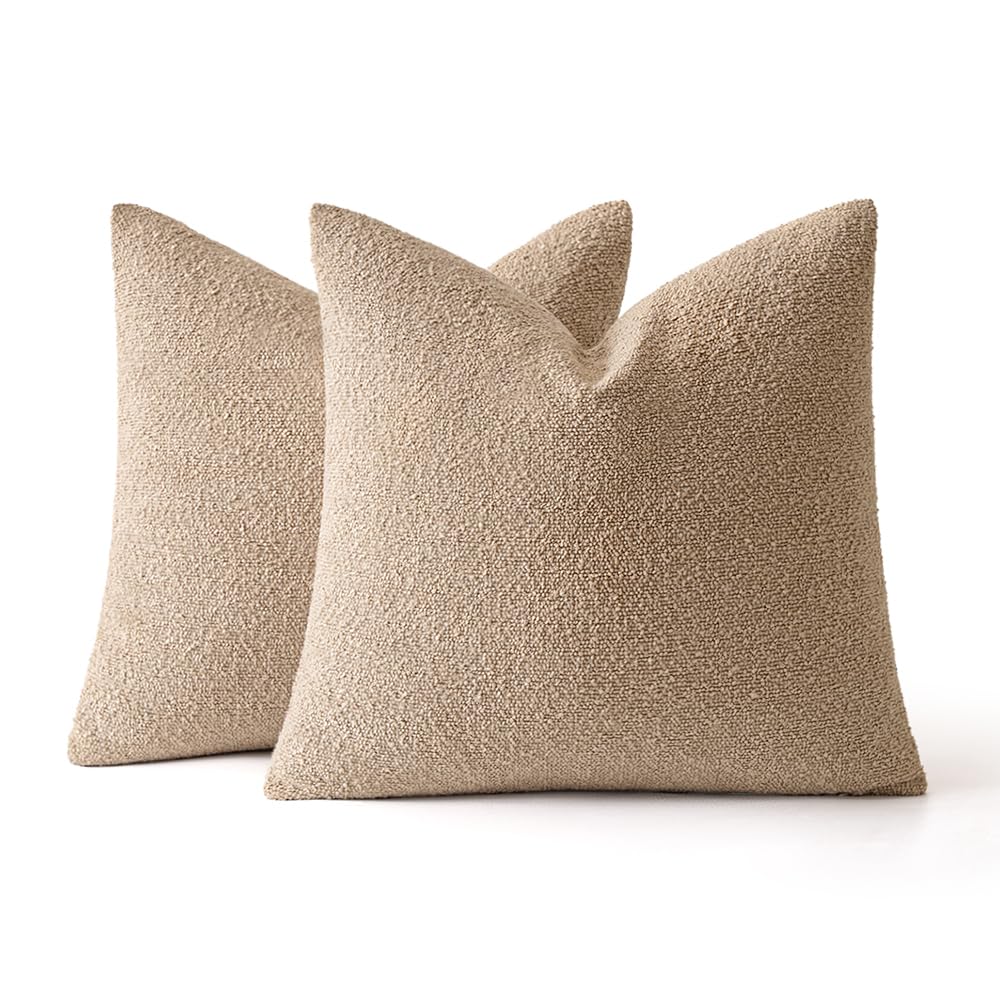 MIULEE natural-hued pillow covers pair nicely with linen textures.
