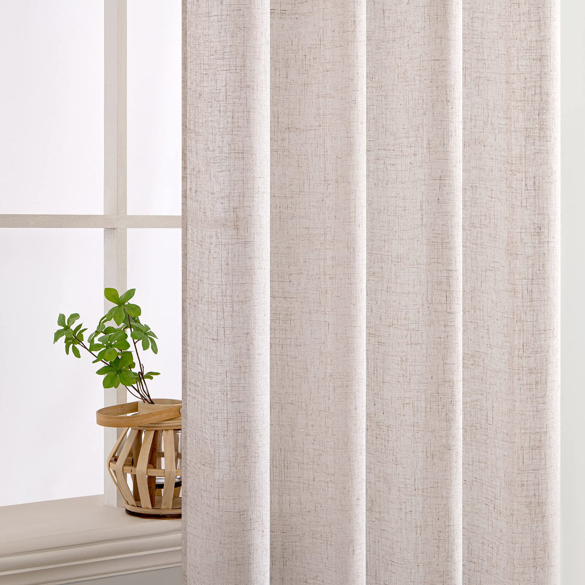MIULEE semi-sheer linen curtains diffuse light while preserving privacy