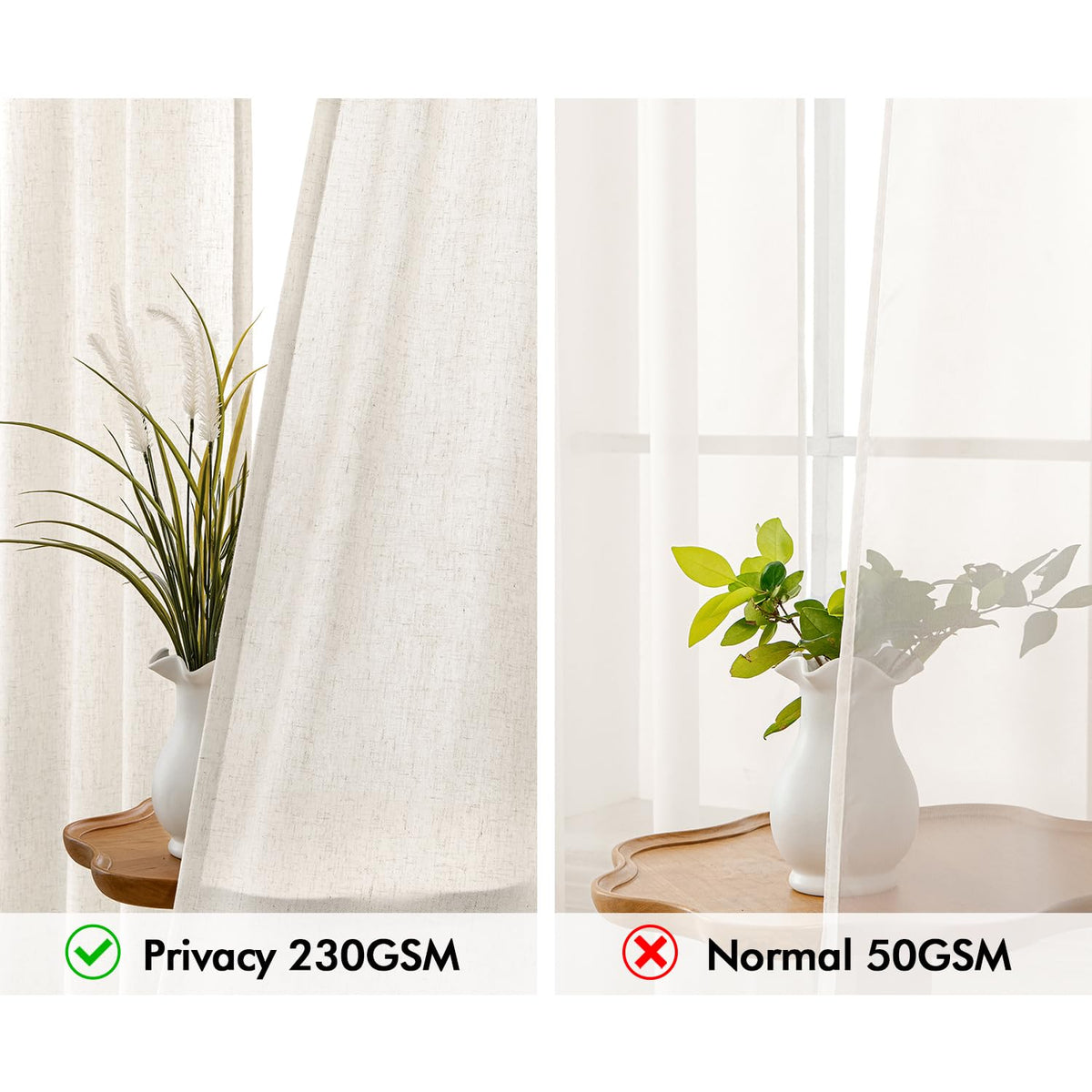 MIULEE natural white curtains brighten rooms while maintaining privacy