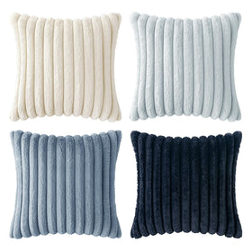 MIULEE navy blue pillow cover set elevates bedroom ambience with tactile warmth.