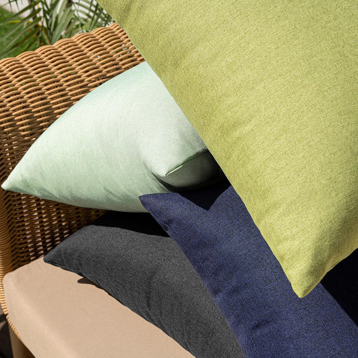 MIULEE navy faux linen texture pillow cover for garden and balcony decor