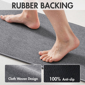 MIULEE non-slip rubber backing keeps mats in place on wet floors.