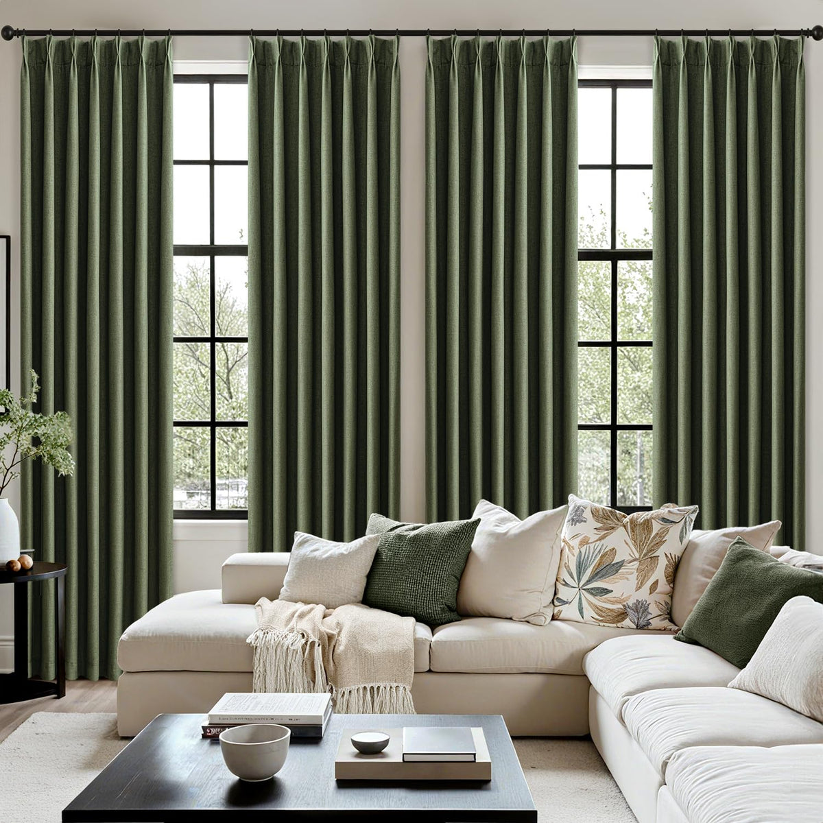 MIULEE olive green curtains include all necessary hardware for installation.