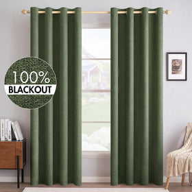 MIULEE olive-green curtains show a luxurious two-panel setup for shade and privacy