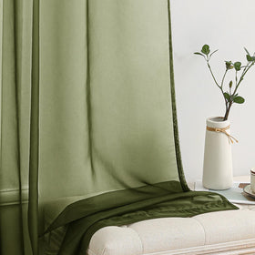 MIULEE olive green sheer curtains suit bedroom and living room decor