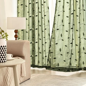 MIULEE olive green sheer curtains show soft diffusion and natural texture for cozy rooms.