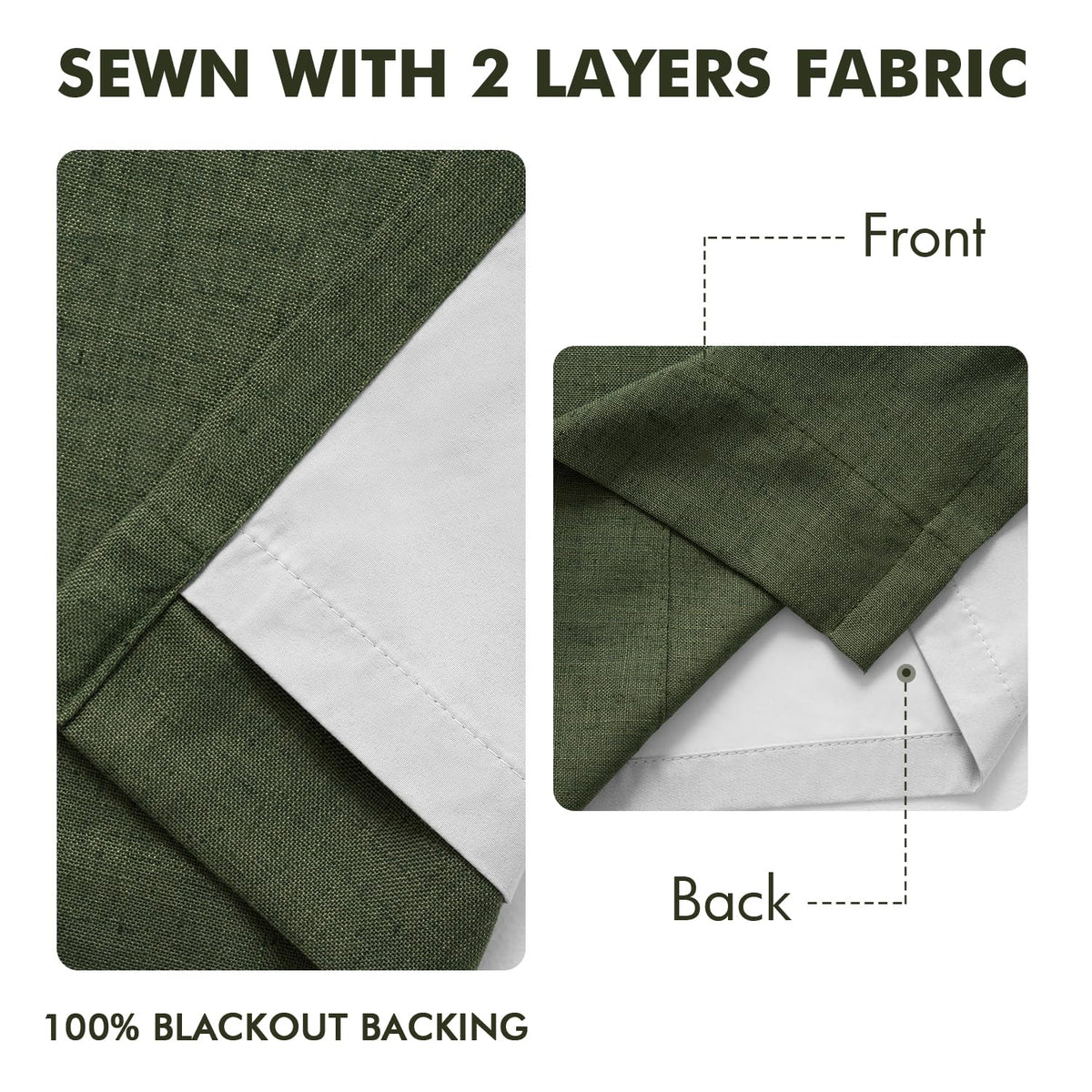 MIULEE olive green curtains provide thermal insulation for year-round comfort
