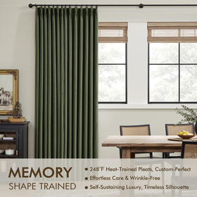 MIULEE olive green linen blend curtains provide thermal insulation for comfort.