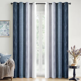 MIULEE ombre curtains in navy to greyish white block light for daytime privacy.