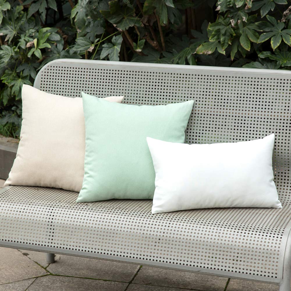MIULEE solid color beige 20x20 cushion cover complements outdoor furniture