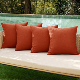 MIULEE outdoor waterproof pillow cover in burnt orange for patio protection