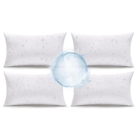 MIULEE outdoor pillows 12x20 set of 4, waterproof for patio use and durable garden décor