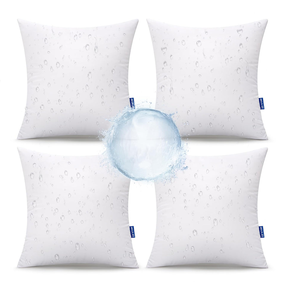 MIULEE outdoor pillows 4-pack with waterproof cover for patios