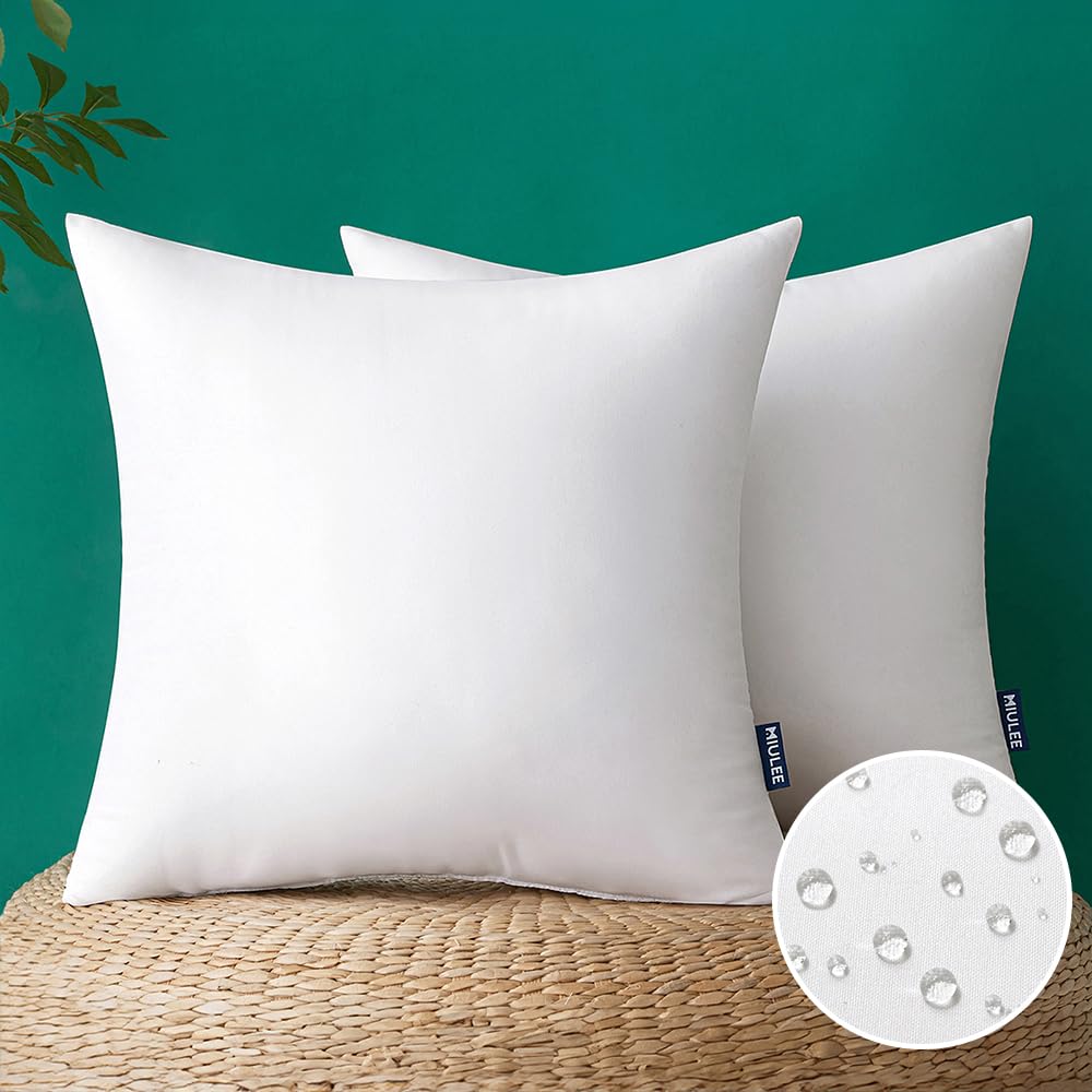 MIULEE outdoor pillow inserts 20x20 with waterproof fabric for patio decor