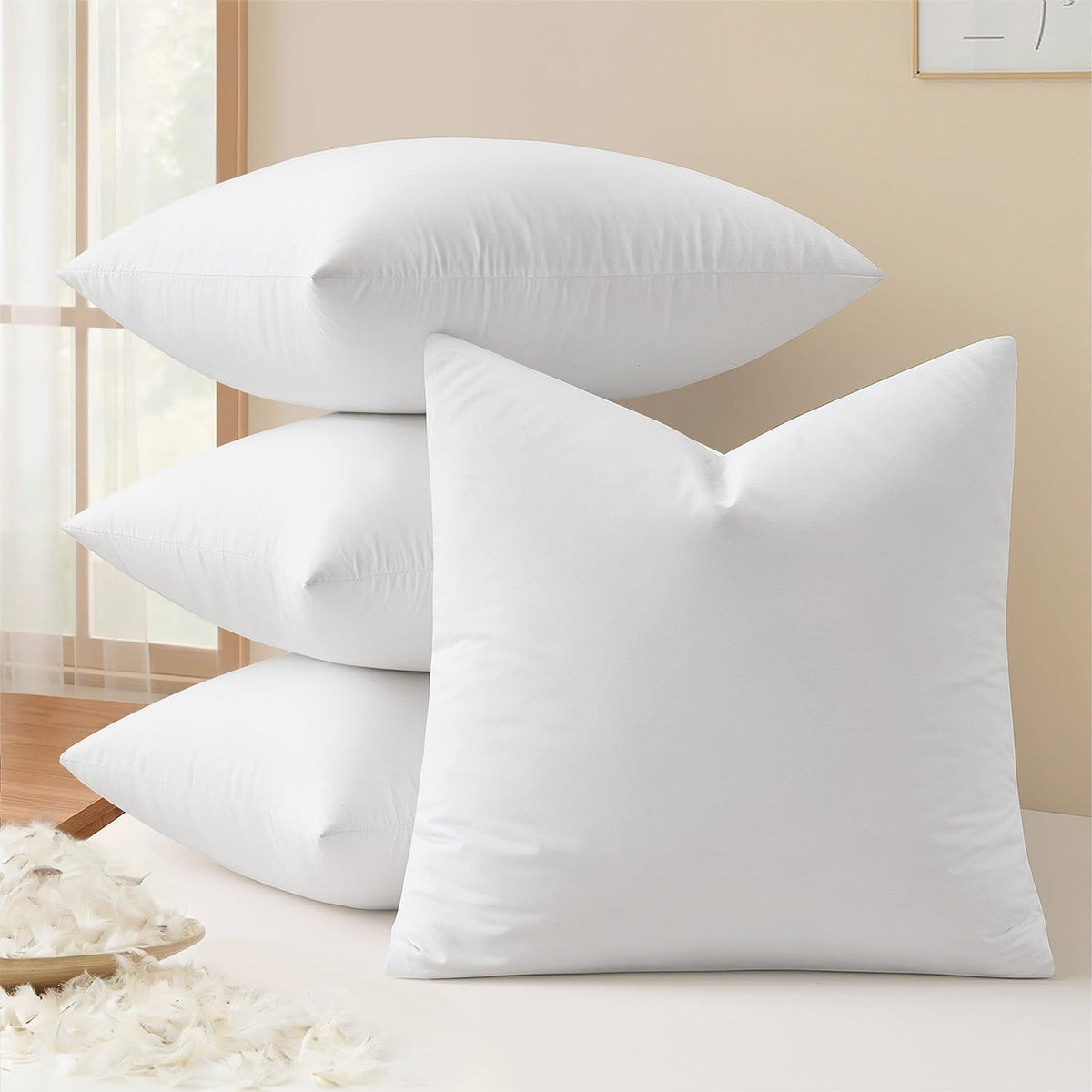 MIULEE pack of 4 20x20 pillow inserts refreshes sofa decor with plush loft.