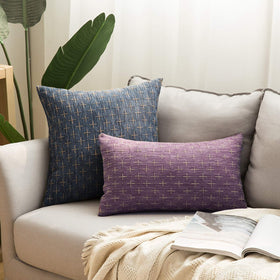 MIULEE pack of 2 blue burlap pillow covers for quick refresh.
