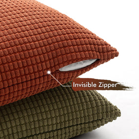 MIULEE pack of 4 18x18 pillow covers on bed for simple refresh