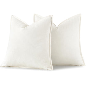 MIULEE pack-of-two cream pillow covers ready for sofa or bed styling