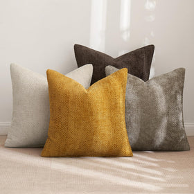 MIULEE 18x18 pillow cover on sofa showcasing soft chenille drape and neutral vibe
