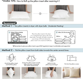 MIULEE two-pack pillow inserts come ready for quick arrangement