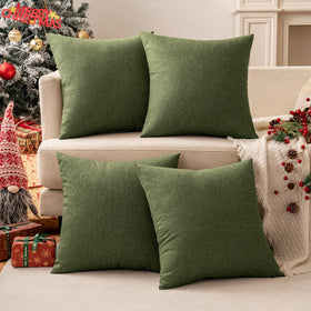 MIULEE patio/balcony outdoor decor with dark green pillow cover.