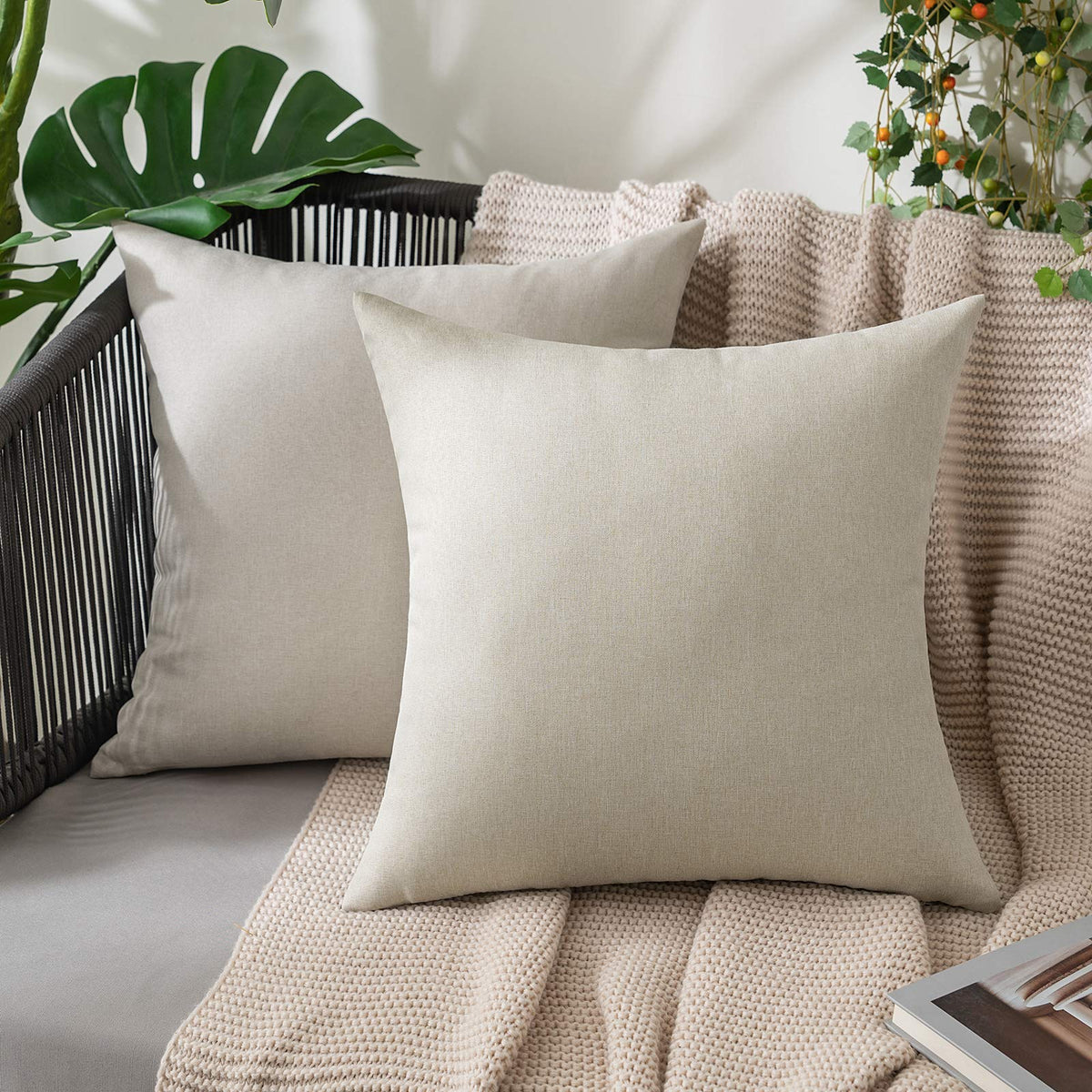 MIULEE patio decor pillow cover designed to blend with garden spaces