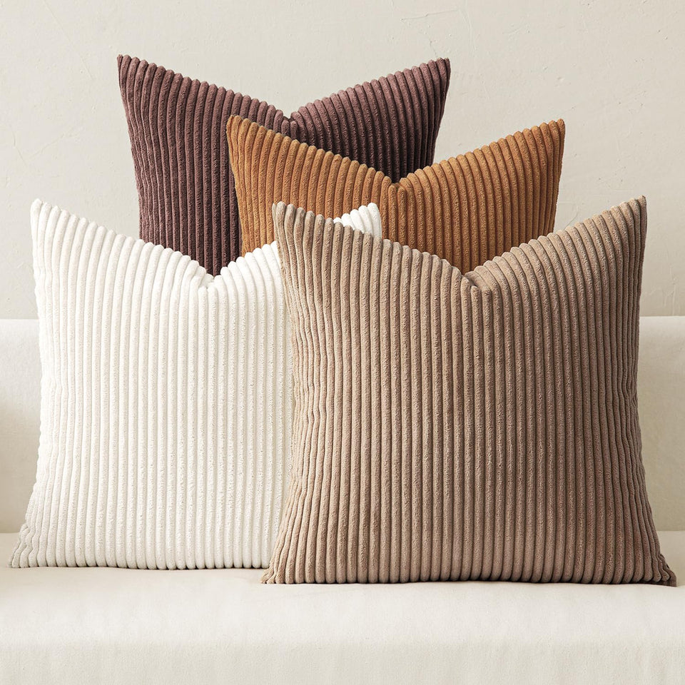 MIULEE 18x18 pillow cover set of four adds boho farmhouse style to your sofa