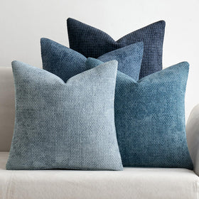 MIULEE pillow cover close-up shows plush chenille texture for cozy living room decor.