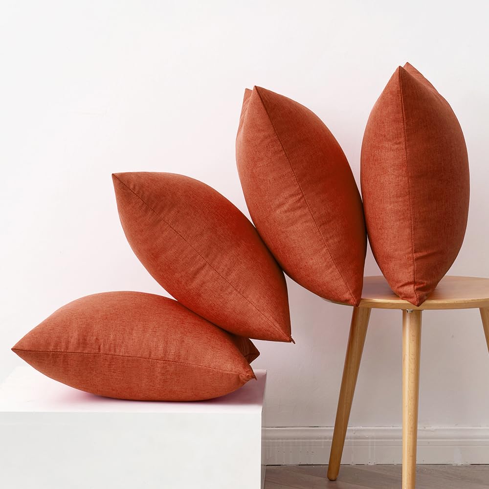 MIULEE close-up stitching on burnt orange cover highlighting durability and craft