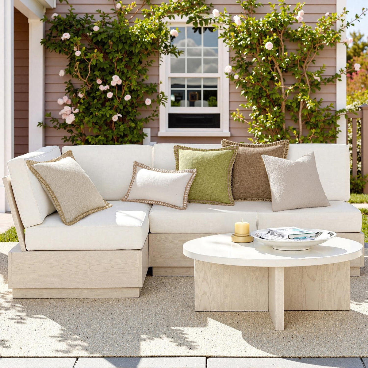 MIULEE pillow cover couch living room styling with natural white tone