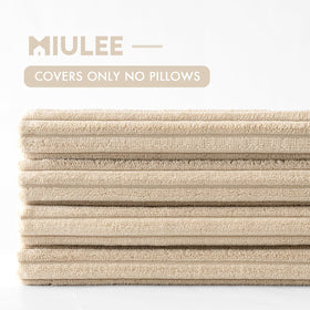 MIULEE cozy nook styling with beige corduroy pillow covers on a chair
