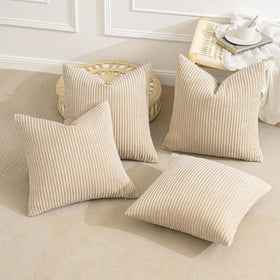 MIULEE hidden zipper design on beige pillow cover for seamless look