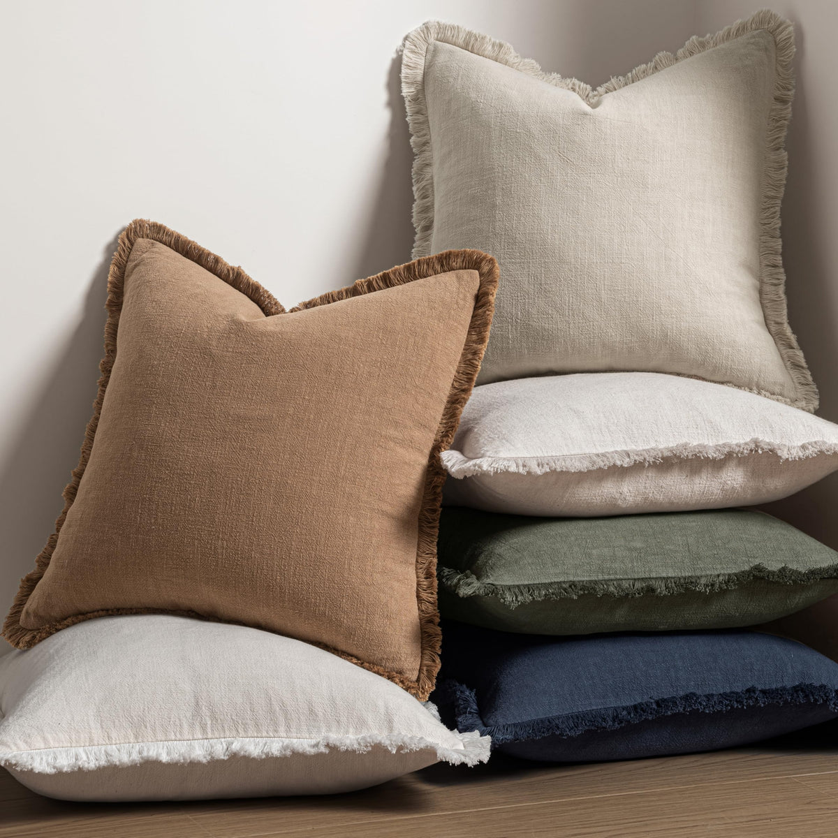 MIULEE olive 20x20 inch pillow cover closeup demonstrating soft fabric