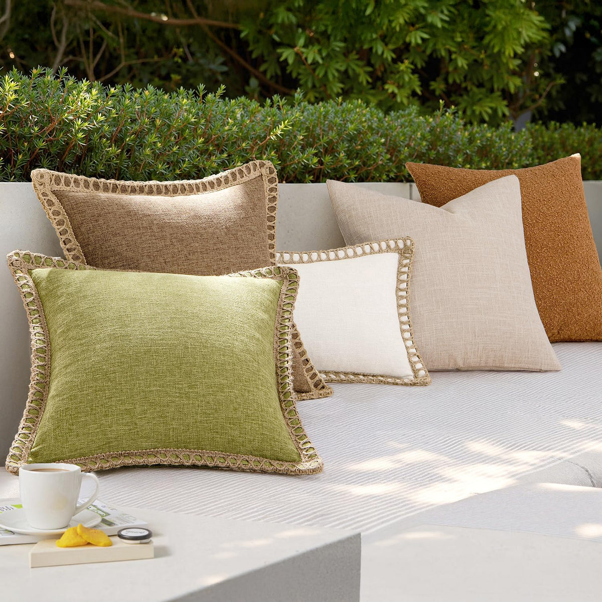 MIULEE pillow cover outdoor porch setting complements neutral decor