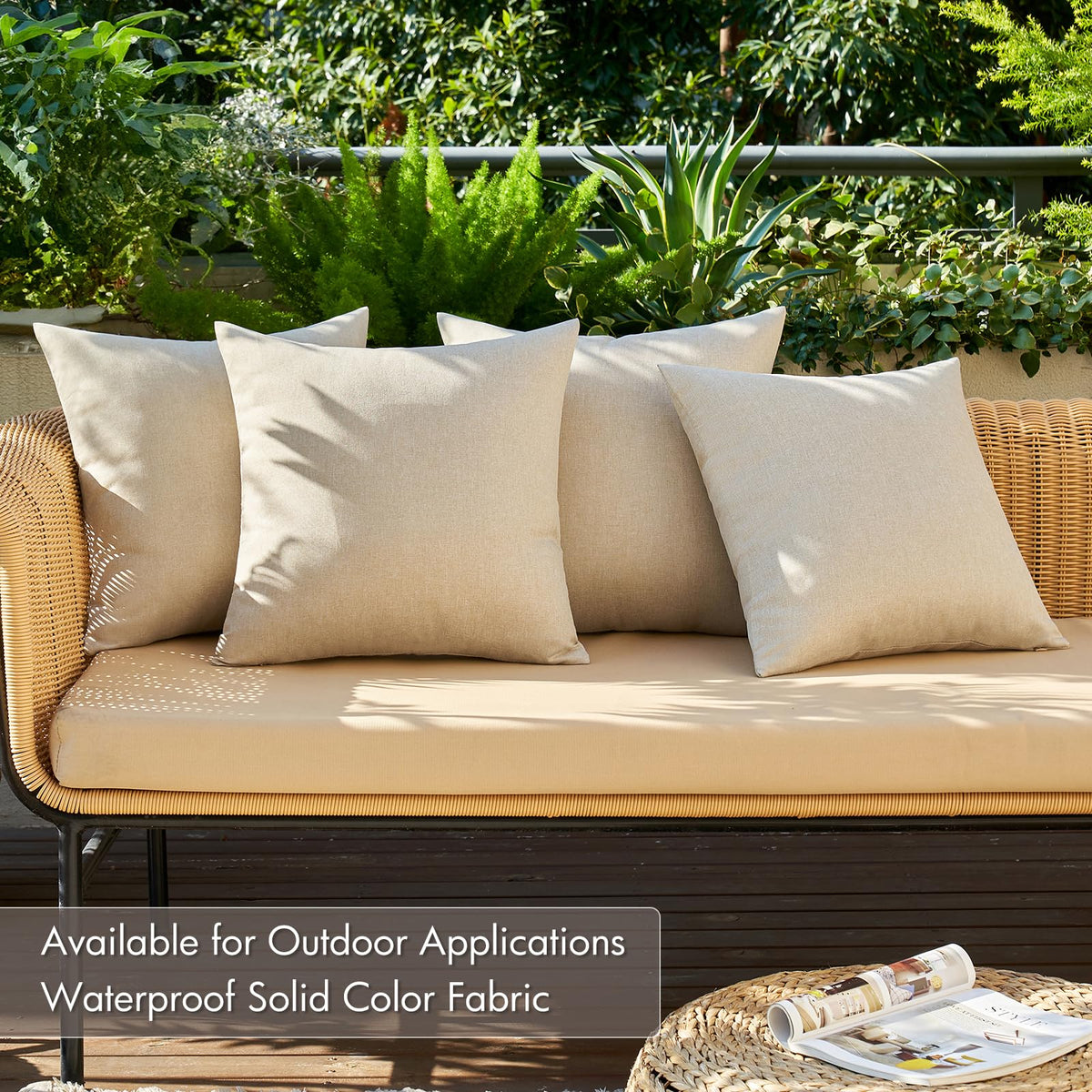 MIULEE charcoal outdoor pillow cover on furniture for stylish resilience